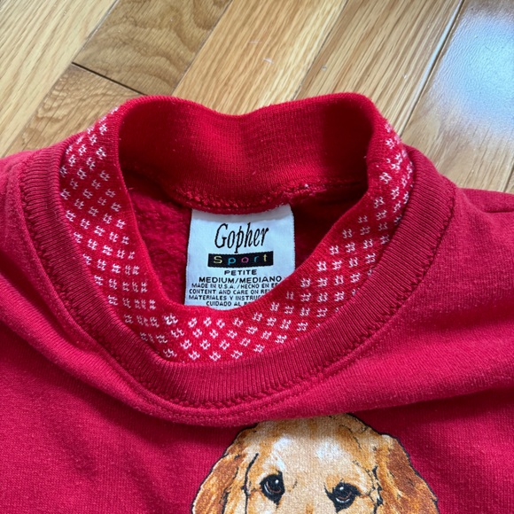 Vintage holiday puppy sweatshirt Sz XS/S - Picture 4 of 5